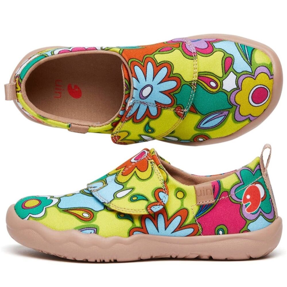 Uin Kid Shoes Casual Slip-on Canvas Loafers (Floral Party) New No Box - Picture 4 of 8